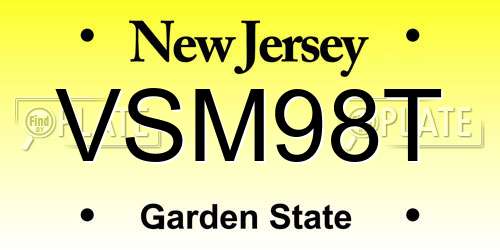 VSM98T New Jersey License Plate