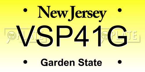 VSP41G New Jersey License Plate