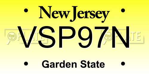 VSP97N New Jersey License Plate