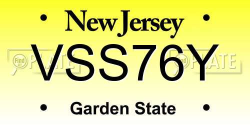 VSS76Y New Jersey License Plate