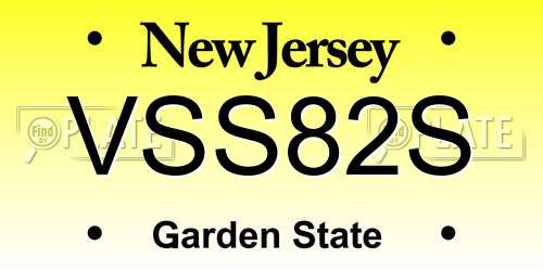 VSS82S New Jersey License Plate