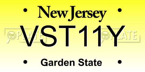 VST11Y New Jersey License Plate