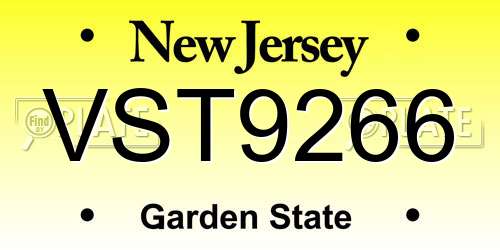 VST9266 New Jersey License Plate
