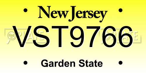 VST9766 New Jersey License Plate