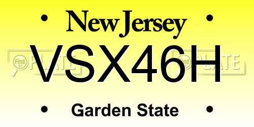 VSX46H New Jersey License Plate
