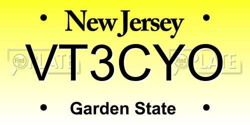 VT3CYO New Jersey License Plate