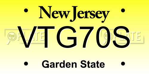 VTG70S New Jersey License Plate