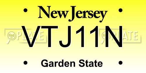 VTJ11N New Jersey License Plate