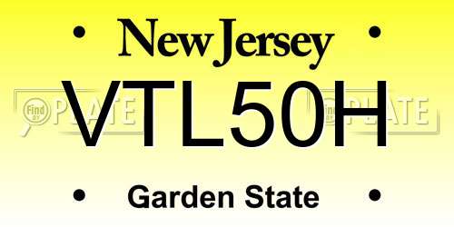 VTL50H New Jersey License Plate