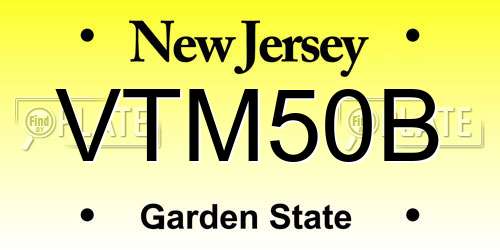 VTM50B New Jersey License Plate