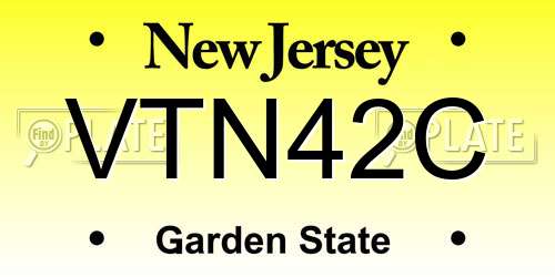 VTN42C New Jersey License Plate