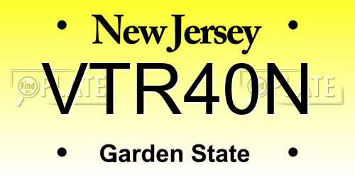 VTR40N New Jersey License Plate