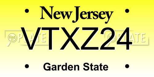VTXZ24 New Jersey License Plate