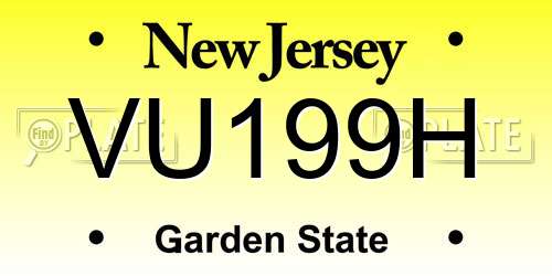VU199H New Jersey License Plate