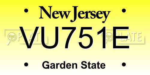 VU751E New Jersey License Plate