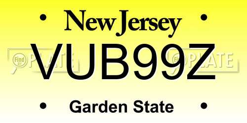 VUB99Z New Jersey License Plate