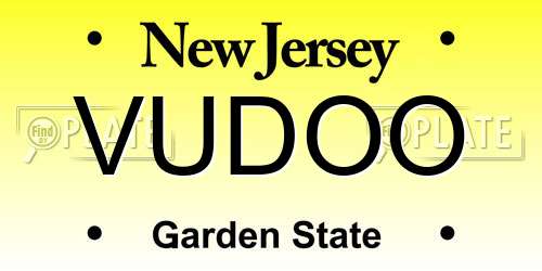 VUDOO New Jersey License Plate