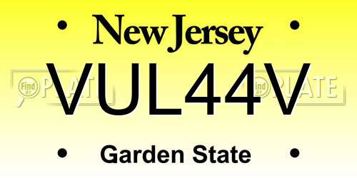 VUL44V New Jersey License Plate