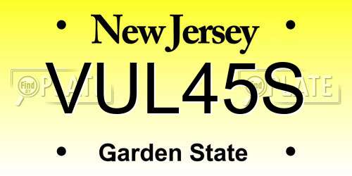VUL45S New Jersey License Plate
