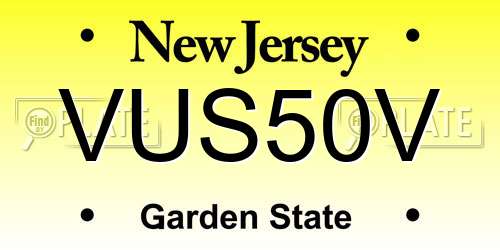 VUS50V New Jersey License Plate