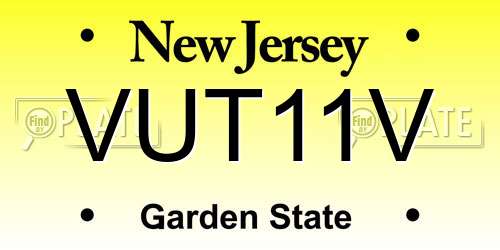 VUT11V New Jersey License Plate
