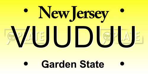VUUDUU New Jersey License Plate