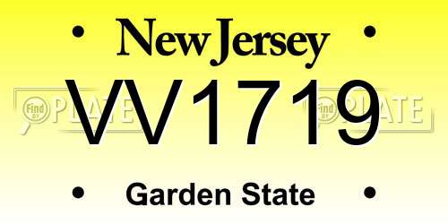 VV1719 New Jersey License Plate