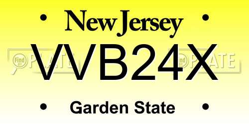 VVB24X New Jersey License Plate