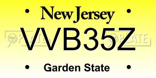 VVB35Z New Jersey License Plate