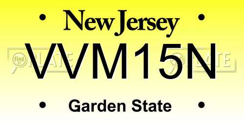 VVM15N New Jersey License Plate