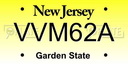VVM62A New Jersey License Plate