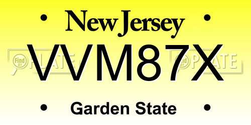 VVM87X New Jersey License Plate