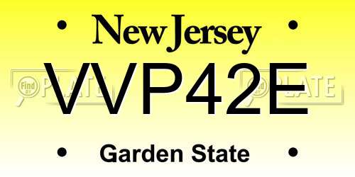 VVP42E New Jersey License Plate
