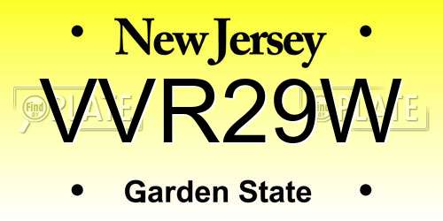 VVR29W New Jersey License Plate