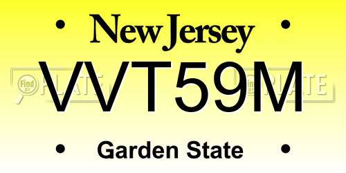 VVT59M New Jersey License Plate