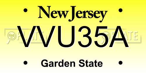 VVU35A New Jersey License Plate