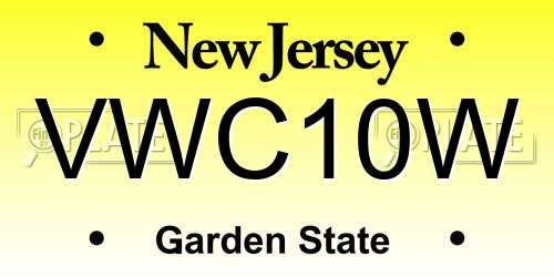 VWC10W New Jersey License Plate