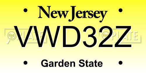 VWD32Z New Jersey License Plate