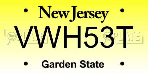VWH53T New Jersey License Plate