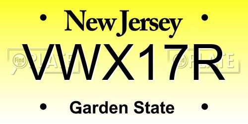 VWX17R New Jersey License Plate