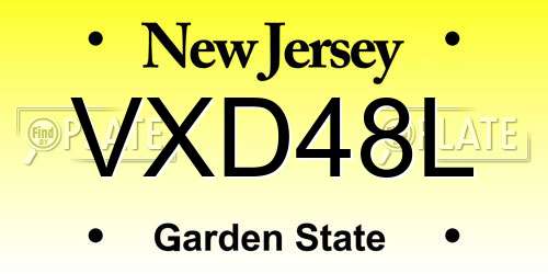 VXD48L New Jersey License Plate