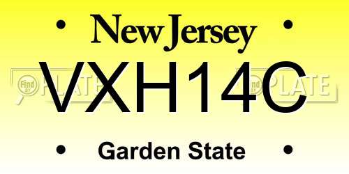 VXH14C New Jersey License Plate