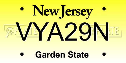 VYA29N New Jersey License Plate