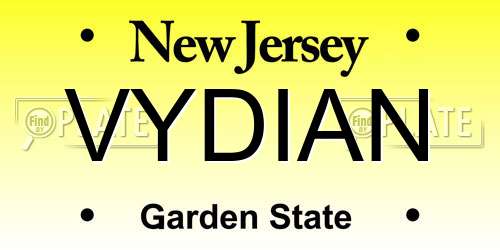 VYDIAN New Jersey License Plate