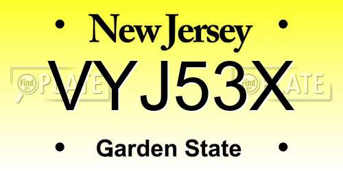 VYJ53X New Jersey License Plate