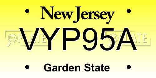 VYP95A New Jersey License Plate