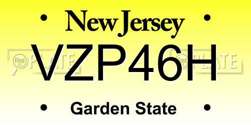 VZP46H New Jersey License Plate