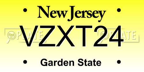 VZXT24 New Jersey License Plate