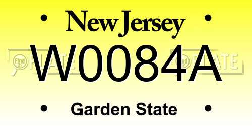 W0084A New Jersey License Plate