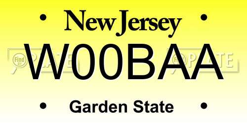 W00BAA New Jersey License Plate